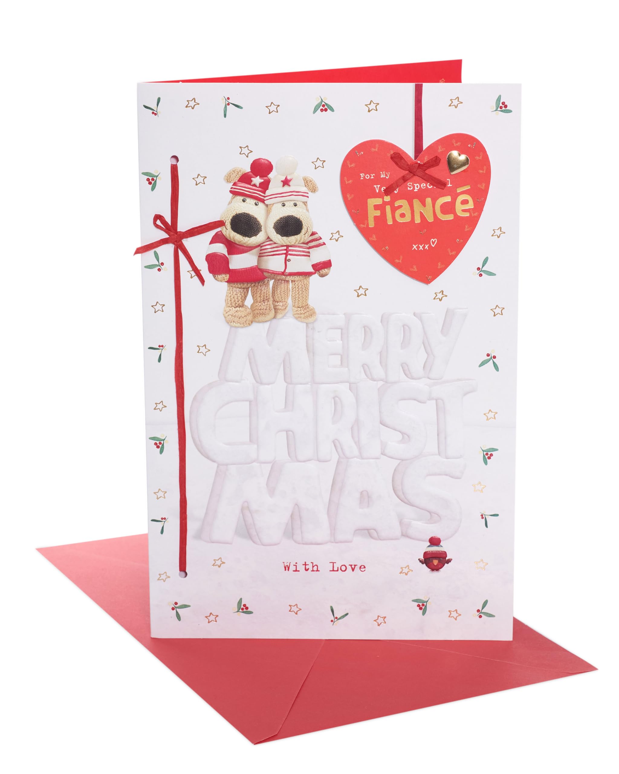 Boofle Very Special Fiance Embellished Christmas Greeting Card Cute Xmas Cards
