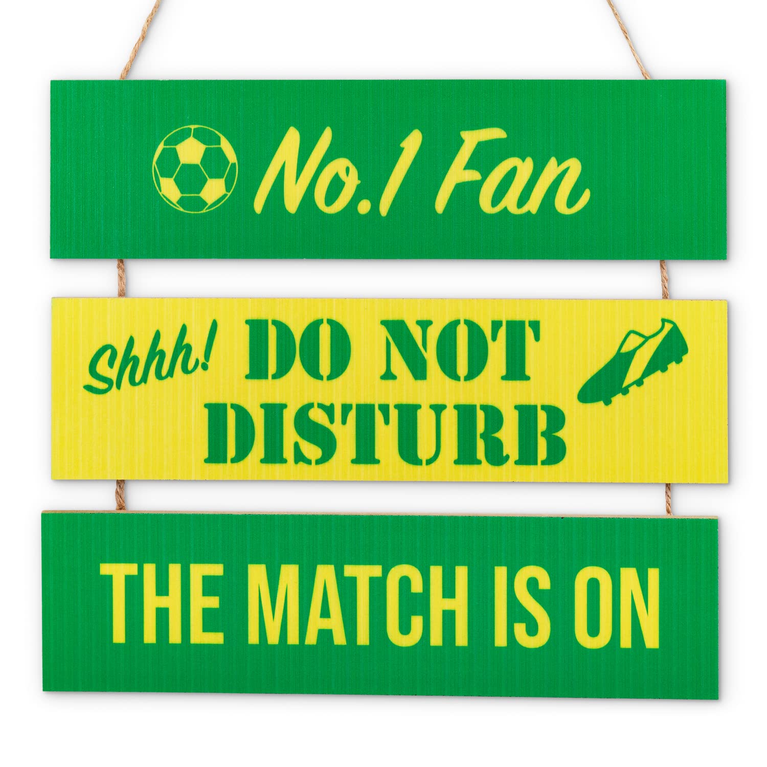 Sass Party & Gifts Football Fan Hanging Sign - Great Gift For Football Fans - Man Cave Sign Gift - Multiple Team Colours Available (Yellow/Green) โ image 1