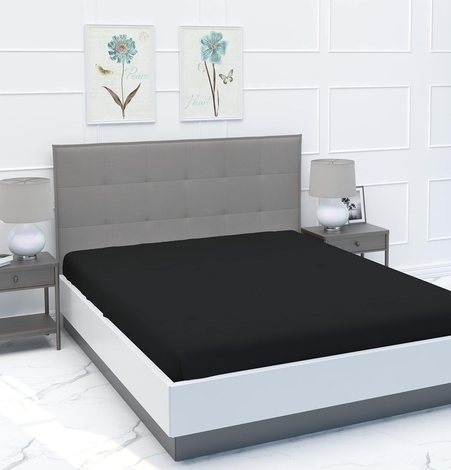 MYSA 240 TC Microfiber Plain Solid Color Bedsheet Double Bed Without