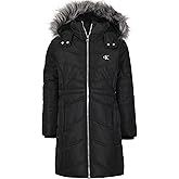 Calvin Klein Girls Hooded Winter Puffer Jacket, Full-length Heavyweight Coat With Fleece Lining