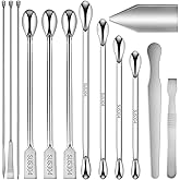 Artcome 304 Stainless Steel Lab Tool Set – 13 PC Sampling and Measuring Kit, Includes Double-Ended Spoons, Spatulas, Long Sti
