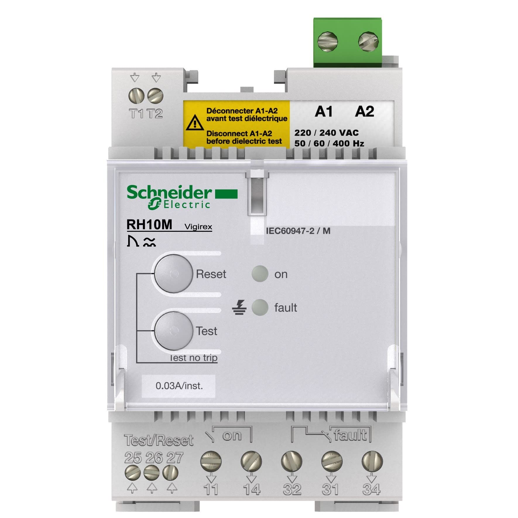 Schneider Electric 56135 Earthleakage Relay RH10M 300 Ma 240 V, White