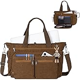 Messenger Bag for College with Laptop Compartments and Zipper Pockets Crossbody Corduroy Teacher Tote Bag for Men and Women