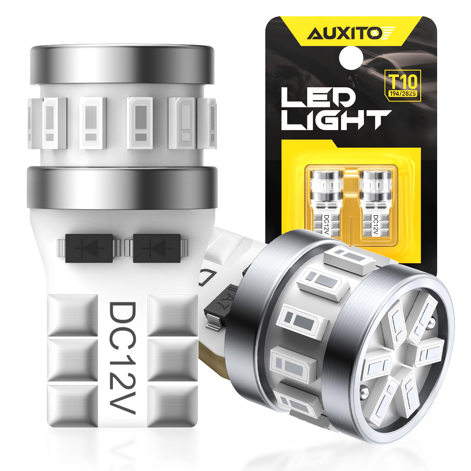 Photo 1 of AUXITO Latest 194 LED Bulbs Red, Canbus Error Free 168 2825 T10 W5W LED Bulb for Car Dome Door Map Courtesy Trunk Cargo License Plate Exterior Lights, Pack of 2