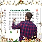 2 Pack Jumbo Christmas Word Search Poster - Giant 36"x24" Wall Game with 50 Words and Pen, 2026 New Jumbo Word Search Poster, Fun Christmas Party Games