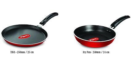 Pigeon Favourite Non-Stick Cookware Duo Pack (Fry Pan - 240mm And Flat Tawa - 250mm)