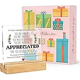 Inspirational Appreciation Gifts Ideas: Personalized Gifts for Women Men Boy Girl Thank You Gifts for Coworker Acrylic Sign With Wooden Stand for Home Office Desk Table Shelf