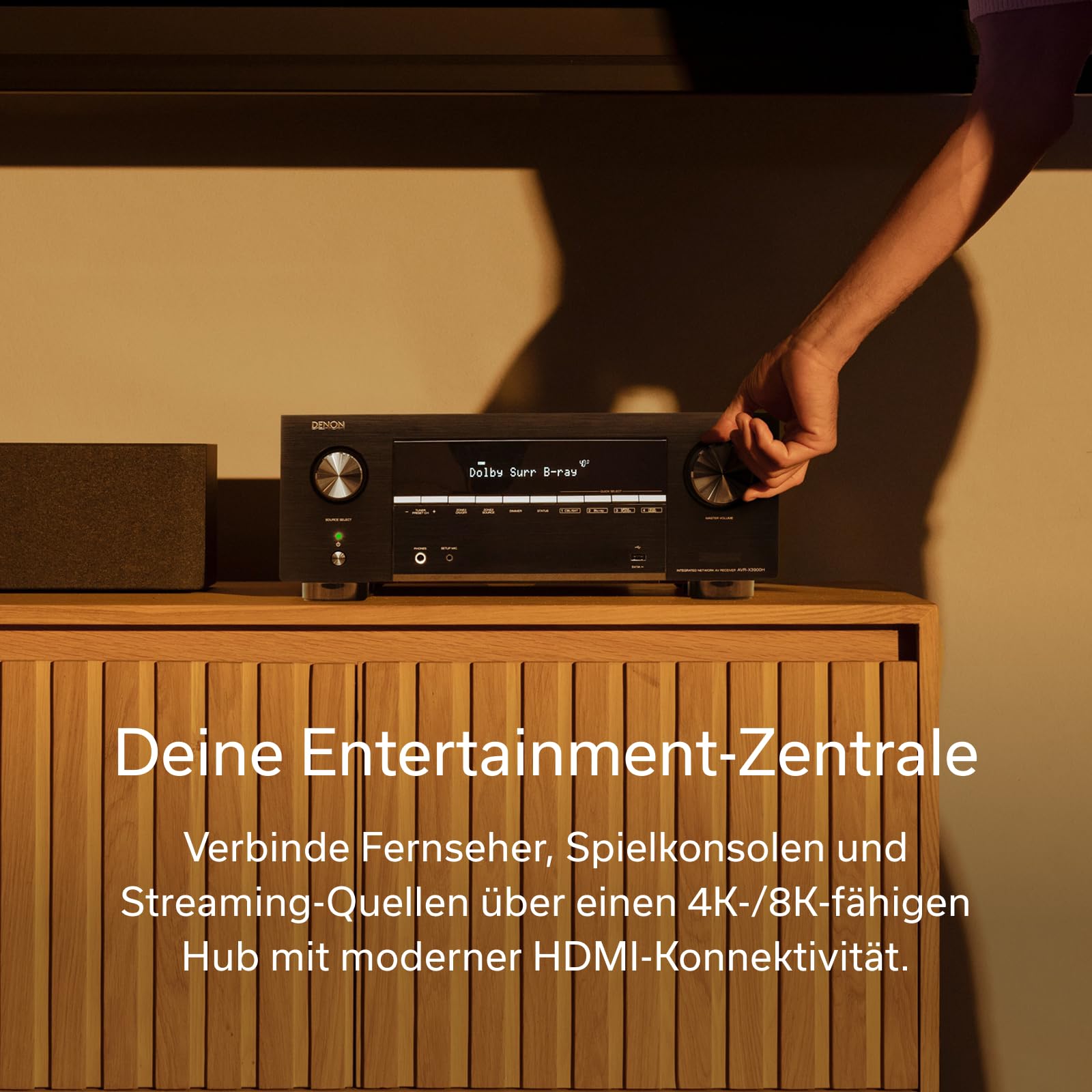 Denon AVC-X3900H 9.4-Kanal AV-Receiver, HiFi Verstärker mit Dolby Atmos, DTS:X, AURO-3D, IMAX Enhanced, 6X HDMI 2.1 (8K) Eingängen und 2 Ausgängen, Bluetooth, WLAN, AirPlay 2, HEOS Multiroom 4