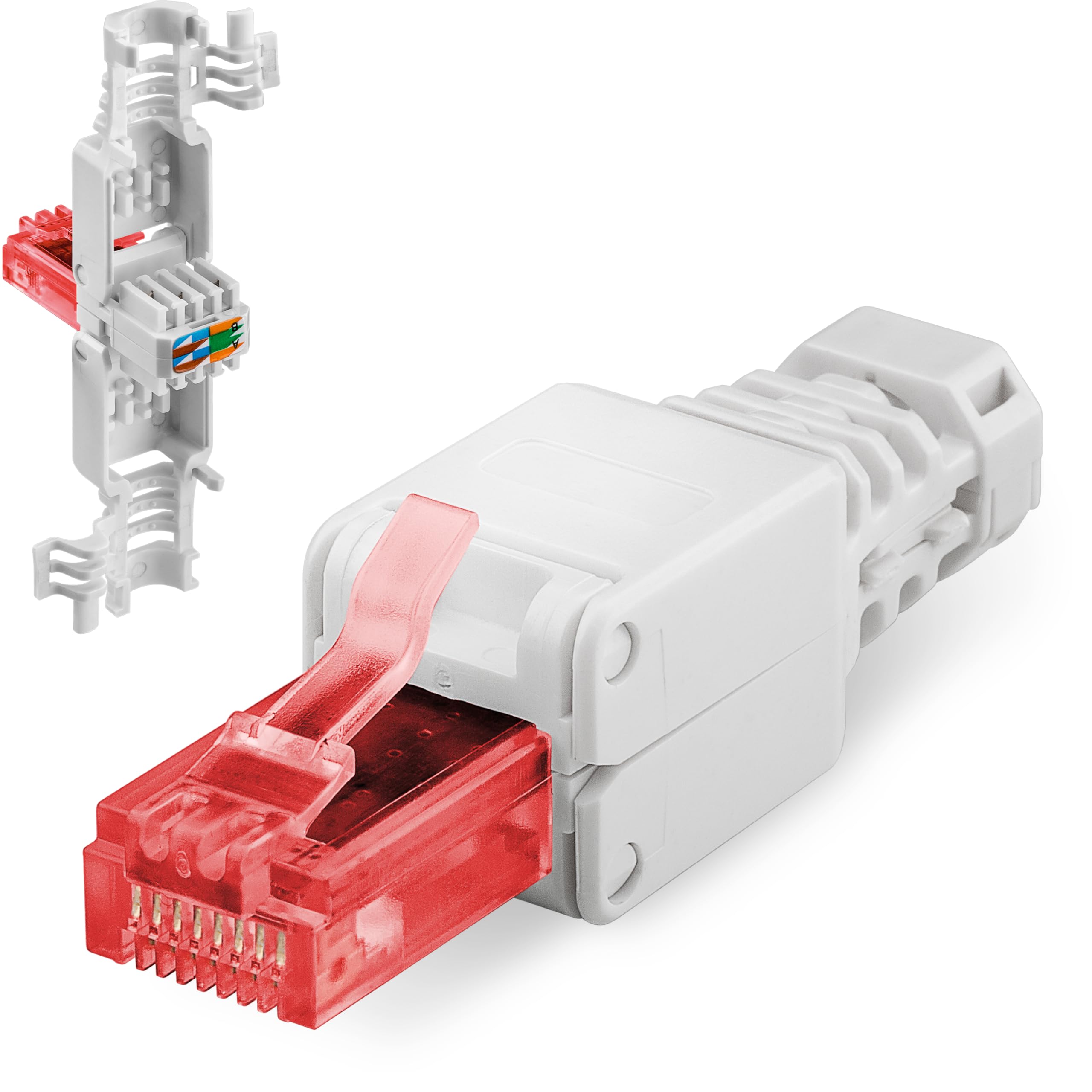 Goobay 44738 Tool-free RJ45 network connector, CAT 6 UTP Unshielded, 52mm Length, 15mm Width, 15mm Height