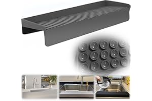 TRANSEE Silicone Sink Edge Protectors, Kitchen Sink Splash Guards With Suction Cup, Splash Guard For Bathtub Sink, 4" x 14" Multifunction Sink Accessories, Countertop Protectors For Quartz Kitchen Sink