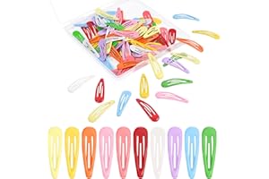 OAOLEER 100PCS Colorful Metal Snap Hair Clips, 2 Inch Assorted Cute Candy Colors Hair Barrettes, Non-Slip Hair Accessories fo
