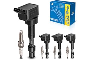 PHILTOP Set of 4 Ignition Coil Pack and Iridium Spark Plugs Fits for Hyundai Elantra 15-20 Kona 18-21 Sonata 15 16 17 Veloster 19-21, Forte 17-23 Soul 20-22 Optima 16 18 19 20 2.0L