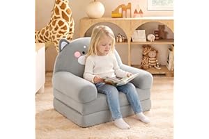Toddler Couch Foldable 2-in-1, Kids Sofa Chair Cover, Toddler Chairs Chair Portable Couch for Boys for 1 to 4 Years Old Kids 