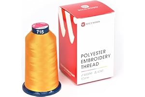 Richword Yellow Embroidery Thread 4000M(4374Y) 40WT Polyester Thread 100 Colors Selected for Commercial Multi Needles and Sin