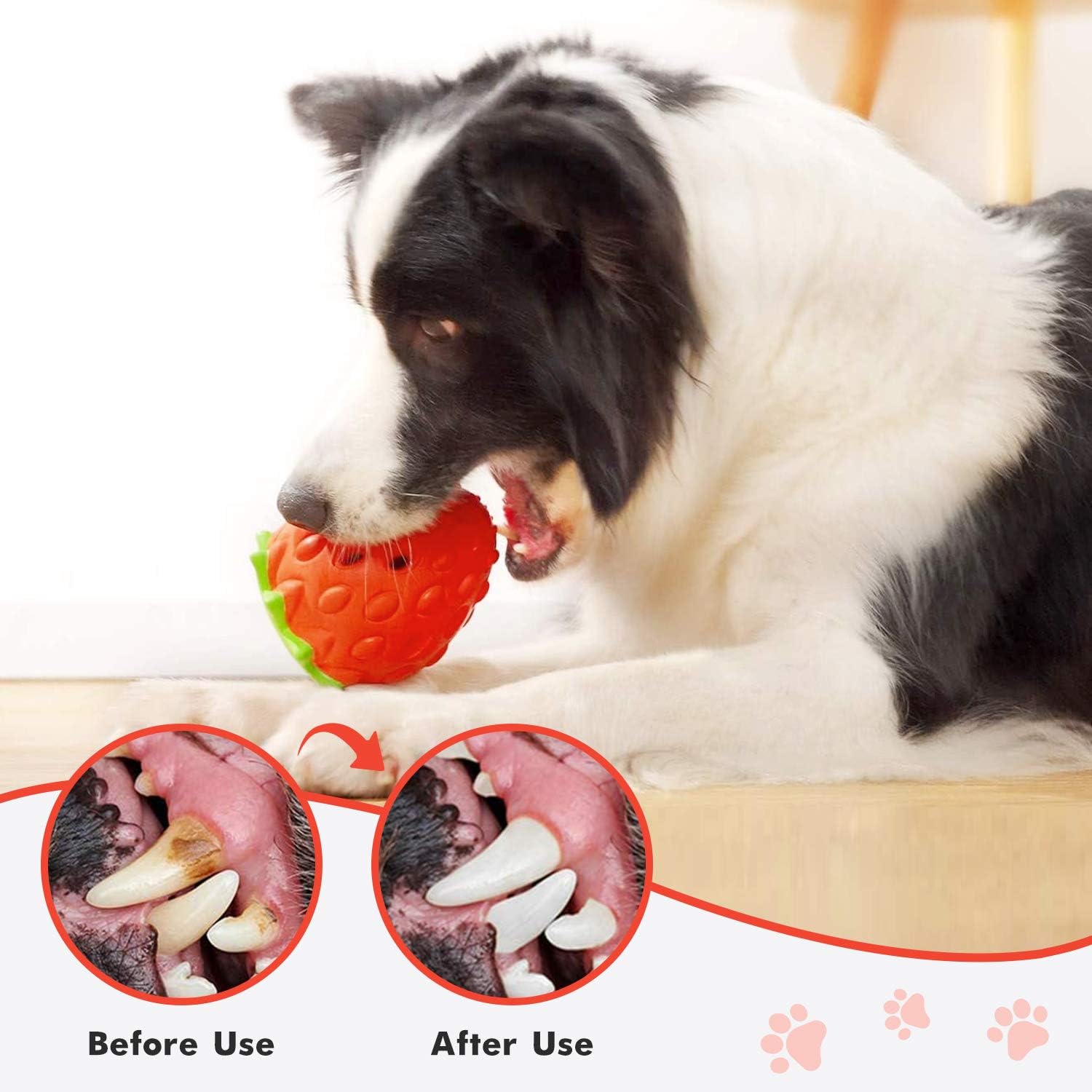 Kitchen & Dining : YOUMI Dog Treat Toy, Dog Chew Toys, Nontoxic Bite Resistant Dog Interactive Toy, Dog Food Leaking, Teeth Cleaning, Strawberry Food Grade Small/Medium/Large Dogs's Toys, IQ Training : 