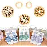 Puocaon Boho Polymer Clay Cutters - 5 Pcs Floral Clay Cutters for Polymer Clay Jewelry Making, Retro Dangle Earring Clay Jewelry Cutters, Embossed Cutters for Polymer Clay Earrings Clay Cutters Set