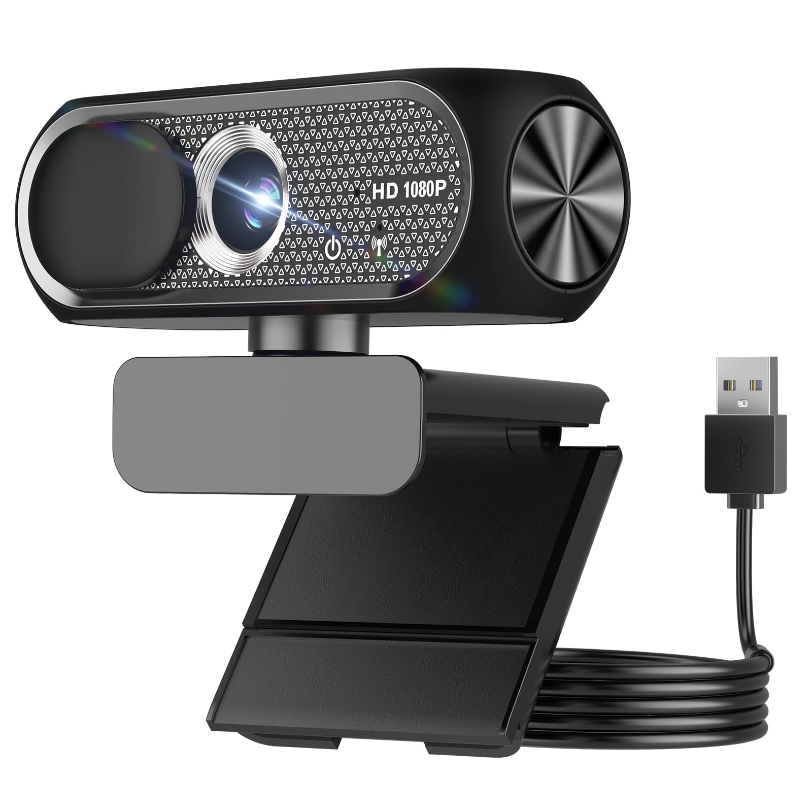 Photo 1 of Shcngqio 1080P HD Webcam with Microphone, Noise Cancellation, Privacy Cover, Wide-Angle Lens, Auto Light Correction, Plug & Play USB Webcam for Laptop, Desktop, PC, Mac, Zoom, Skype, Streaming (Black)