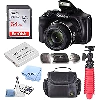 Canon PowerShot SX540 HS 20.3MP Digital Camera with 50x Optical Zoom + 64GB Delux Accessory Bundle