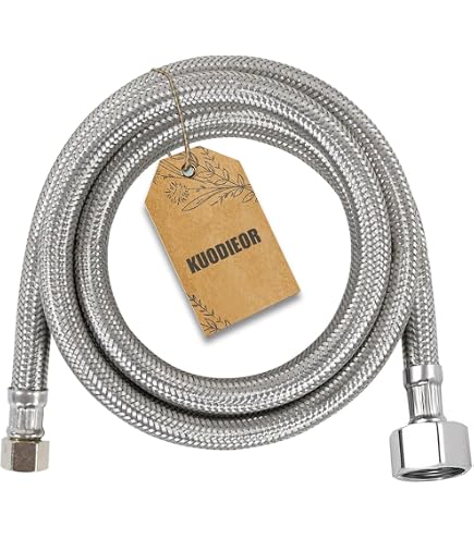 PROCURU WC-Anschluss-Schlauch – Edelstahl Geflochten, 50,8 Cm Länge, 3/8 Zoll Auf 7/8 Zoll, Bleifrei (10 Stück)