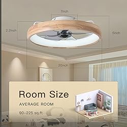 WenineStar 20” Ceiling Fan with Light, Dimmable