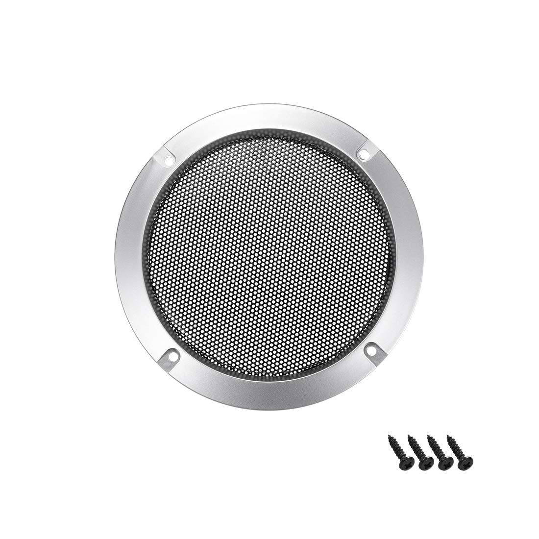 sourcing map 3" Speaker Grill Mesh Decorative Circle Woofer Guard Protector Cover Audio Accessories Silver