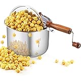 Cook N Home 02627 6 quart Stainless Steel Popcorn Popper, Silver