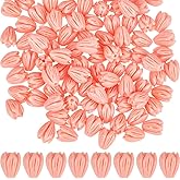 SUNNYCLUE 1 Box 100Pcs 8mm Flower Coral Beads Bulk Pink Coral Charms Artificial Synthetic Jasmine Dyed 3D Carved Bead for Jewelry Making Necklace Bracelet Supplies Scrapbooking DIY Crafts Rosaries