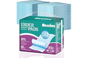 BROSIVE Bed Pads Disposable for Adults 36" x 36" - 40 Count, Super Absorbent Disposable Underpads, Incontinence Pads for Beds, Extra Large & Leak-Proof Chucks Pads Ideal for Elderly, Adults, Kids, and Pets