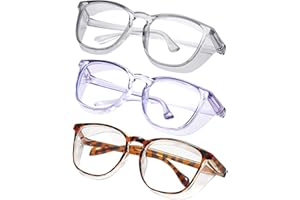 konqkin Safety glasses Goggles Nurses Protective Eyewear - Anti Fog Square Frame Stylish Clear Glasses for Women Men