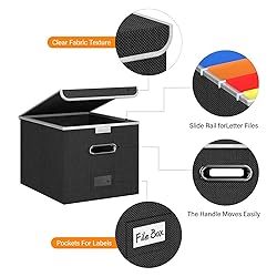 Forlogic File Box Organizer with lid, Collapsible