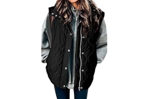 EVALESS Sleeveless Jackets Womens Cropped Puffer Vest Lightweight Quilted Stand Collar Fall Button Zip Up Warm Coat