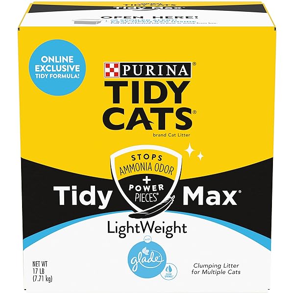 PURINA TIDY CATS CLUMPING, LIGHTWEIGHT, MULTI CAT LITTER, TIDY MAX GLADE CLEAR SPRINGS FORMULA – 17 LB. BOX