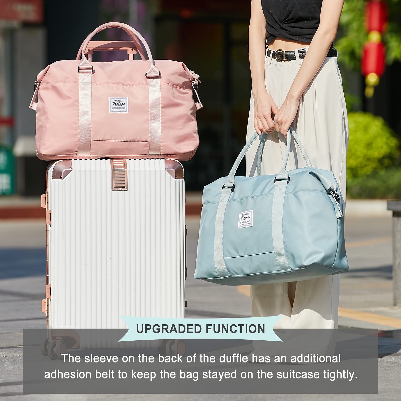 HYC00 Travel Duffel Bag,Sports Tote Gym Bag,Shoulder Weekender Overnight Bag for Women