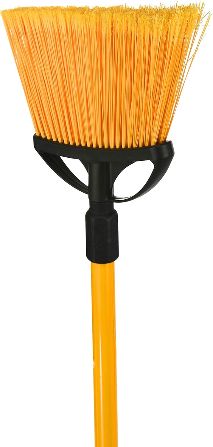 Alpine Industries 10-Inch Smooth Surface Angle Broom with Unbreakable Fiberglass Handle - Sweeper, Wide Cleaner Head for Hard to Reach Areas, Softer Durable Bristles for Light Debris Cleaning: Health & Personal Care