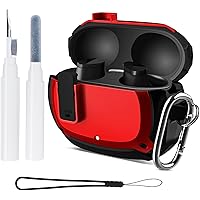 Secure Lock Cover for Beats Studio Buds Case 2021/2023-4 in 1 Cleaning Pen Kit Silicone Protective Hard Case Skin for New Bea