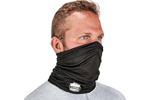 Ergodyne Chill-Its 6487 Cooling Neck Gaiter, Multiple Ways to Wear Headband or Face Mask, Black