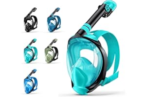 Zenoplige Full Face Snorkel Mask Adults,Dry-Top Snorkeling Gear with Camera Mount,Foldable 180-Degree Panoramic Scuba Mask for Snorkeling Diving Swimming Travel,Snorkel Mask Anti-Fog & Anti-Leak