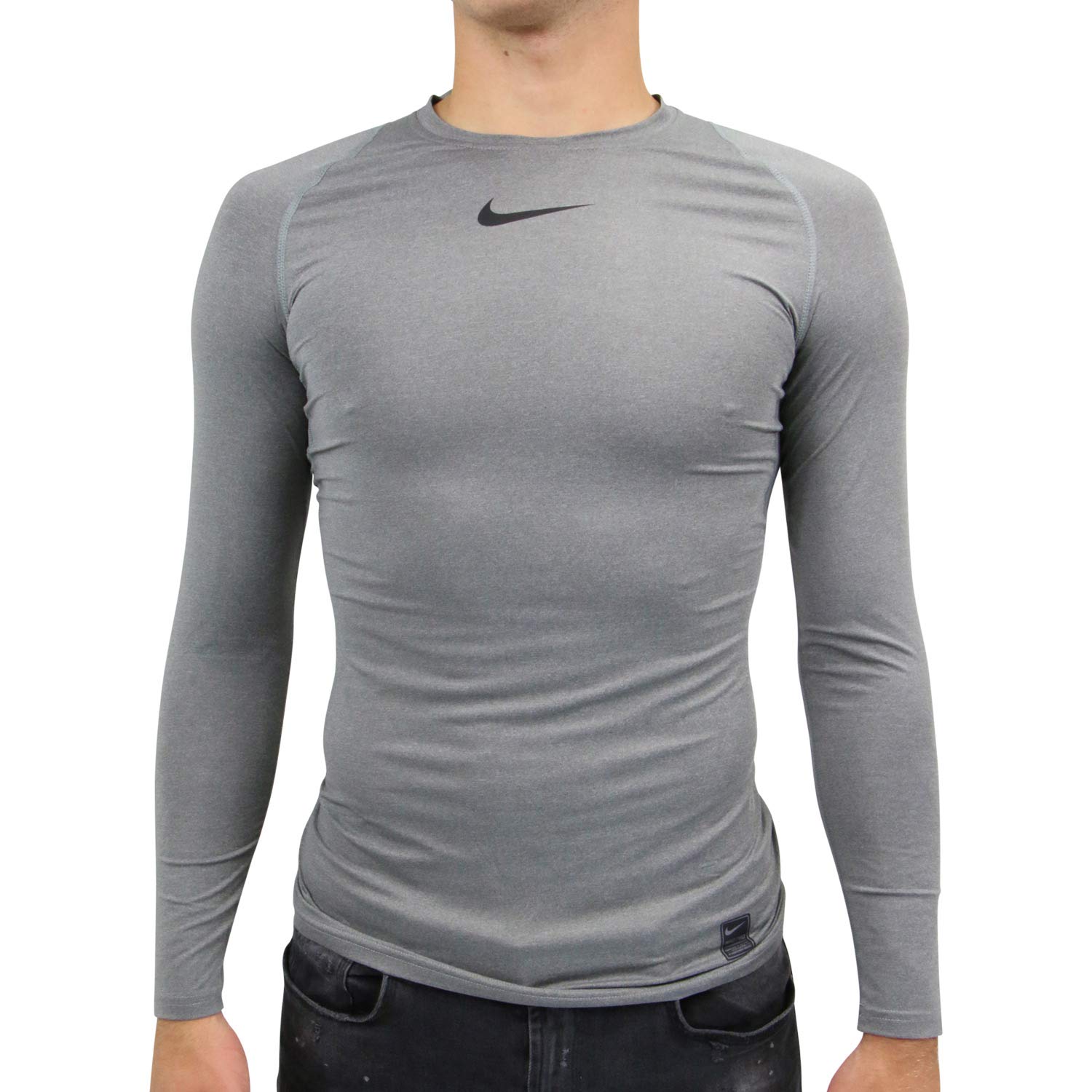 Nike Men's Pro Long Sleeve Top - Carbon Heather/Black, 2X-Large