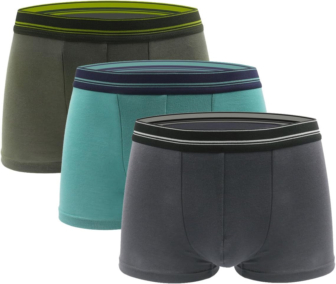 RESPEEDIME Men's 3-Pack Boxer Briefs Underwear Men's Pure Cotton U Convex Underwear
