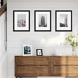 Hongkee 8x10 Black Picture Frames set of 3, Made of