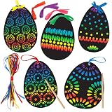Koogel 36 pcs Easter Egg Scratch Art Set,Rainbow Scratch Art Mini Notes with 36 
