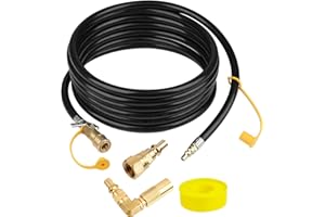 Iococee Upgraded 18FT RV Quick Connect Propane Hose for RV to Grill, Low Pressure Quick Connect Propane Hose with Elbow Adapter for 17" and 22" Blackstone Griddles/Grills