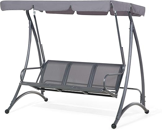 Stilvolles Hollywoodschaukel Fur Garten Grau Bogart Beliani Amazon De Kuche Haushalt