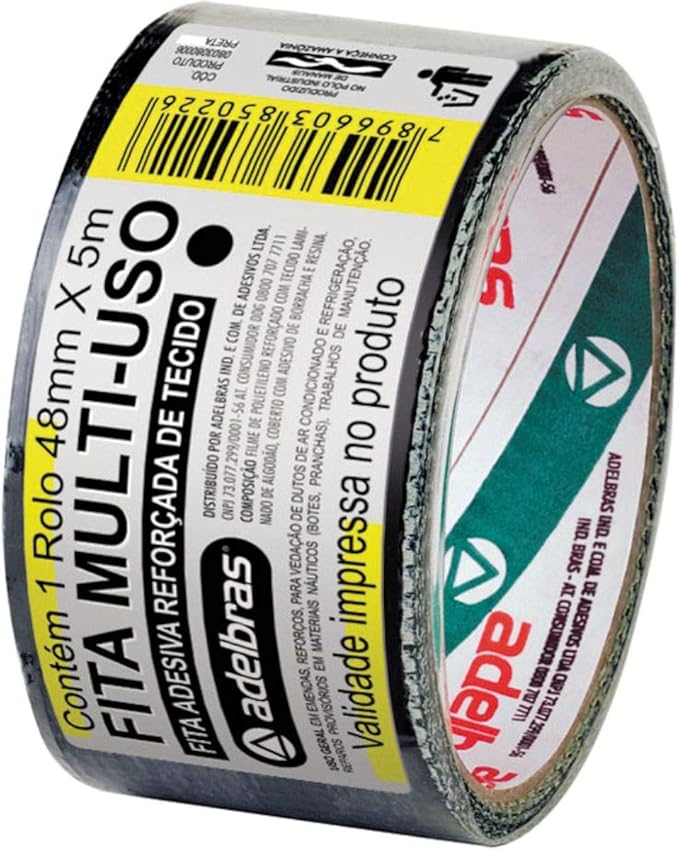 Fita Silver Tape, Preta, 48mmX5mts, Adelbras