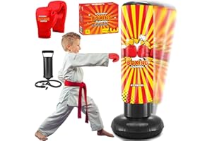ATLASONIX Punching Bag for Kids 8-12 - Punching Bag for Kids, | Blow Up Boxing Bag, Fun Punch, Toy & Gifts for Boys and Girls, Fun Active Game Birthday Gift