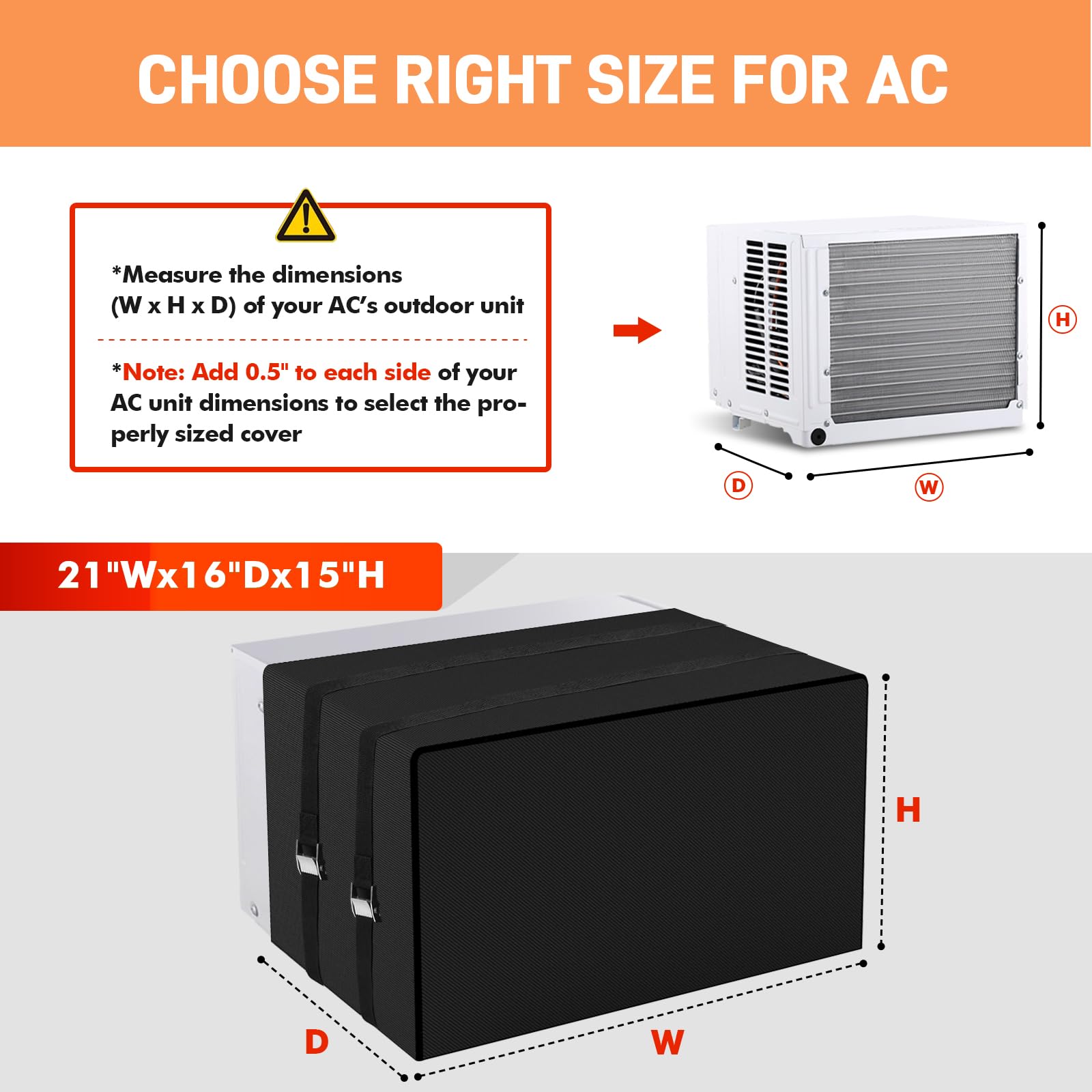 Window Air Conditioner Covers for Outside Unit for Winter Insulation, 21