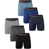 AMERICAN HEAVEN Men's Boxer Briefs | Dry-Body Ultra Soft Perfomance Flex-Fitted Boxers with Fly | Pack of 6