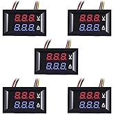 ACEIRMC 5pcs 0.28" LED Voltmeter Ammeter, Red and Blue Digital Multimeter Display Voltage Current Tester,DC 0-100V 10A Detect