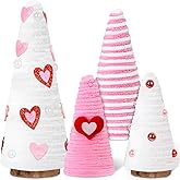 4PCS Valentines Day Decor Tree Table Centerpieces: Pink Red White Valentine's Decorations for Farmhouse Tiered Tray, Home, Kitchen