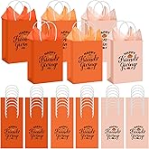 Sweetude 20 Sets Thanksgiving Gift Bags Friendsgiving Party Favor Friendsgiving Treat Bags 3 Styles Happy Thanks Giving Gift Bag with Tissue Paper Thanksgiving Goodie Candy Bag for Friend Guests